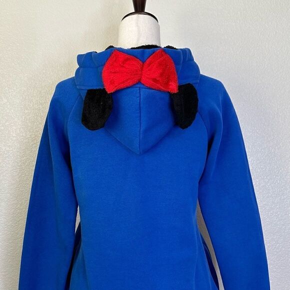 Minnie Mouse Ear Hoodie Blue Pullover Sweatshirt - Picture 8 of 13